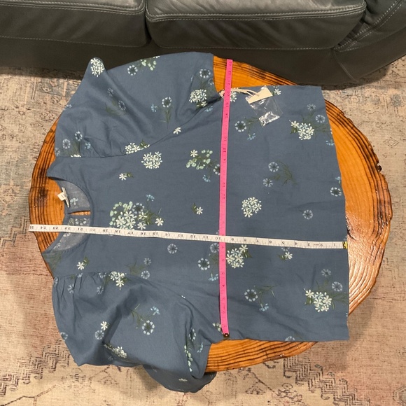 Ana Womens Top Size M Blue Floral Blouse 3/4 Sleeved NWT - Picture 5 of 9